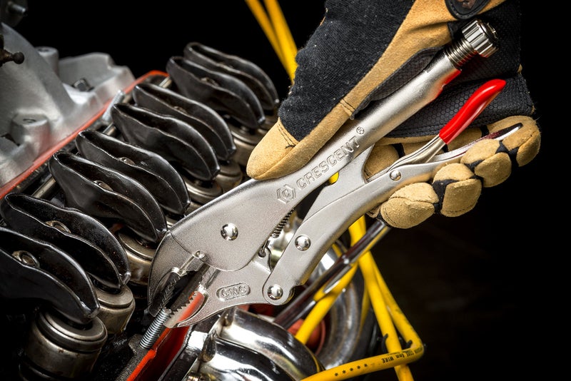 Crescent Curved Jaw Locking Pliers with Wire Cutter - 2 Piece Set - Home DIY & Professional Mechanic Hand Tool for Nuts & Bolts, Cables, Wires - 7" & 10" - CLP2SETN - Image 5